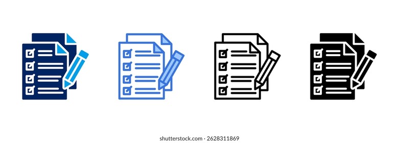 Worksheet Icon Set Different Style Collection