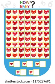 worksheet for kids, Count and write the number of objects, Learn the numbers, how many objects, educational children game