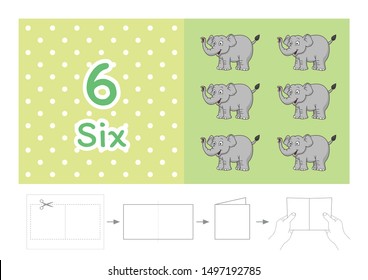worksheet for kindergarten kids, Count the number of objects, Learn the numbers vector