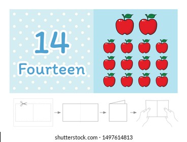 worksheet for kindergarten kids, Count the number of objects, Learn the numbers vector
