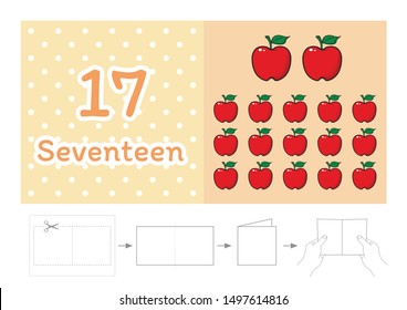 worksheet for kindergarten kids, Count the number of objects, Learn the numbers vector
