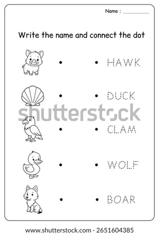Worksheet for kindergaten writing and connecting dot