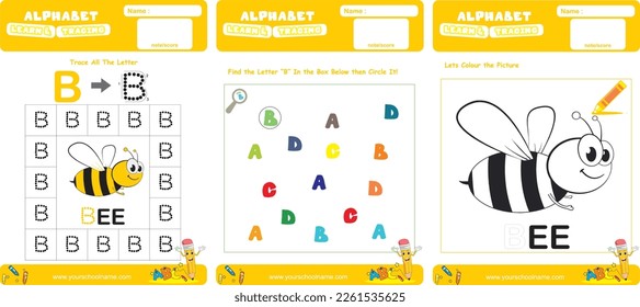 worksheet Learn and Trace Alphabet for activity kids