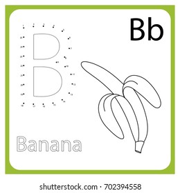 worksheet . Learning alphabet. worksheet  for preschool children, kids. Learning a letter B .  Painting page.  Vector illustration. 