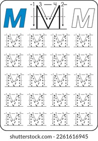 Arbeitsblatt zum Erlernen des Alphabets. Alphabet Tracing Worksheet. Aktivität für Vorschulen und Kindergarten. Buchstaben A-Z. Englisch für Kinder. Handschrift für Kinder.ABC Aktivitäten und Übungen für Kinder