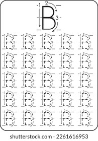 Worksheet for learning the alphabet. Alphabet Tracing Worksheet. Activity for pre-schoolers and kindergarten. Letters A-Z. English for kids. Hand Writing for kids.ABC Activities and Exercises for kids