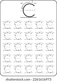 Worksheet for learning the alphabet. Alphabet Tracing Worksheet. Activity for pre-schoolers and kindergarten. Letters A-Z. English for kids. Hand Writing for kids.ABC Activities and Exercises for kids