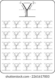 Worksheet for learning the alphabet. Alphabet Tracing Worksheet. Activity for pre-schoolers and kindergarten. Letters A-Z. English for kids. Hand Writing for kids.ABC Activities and Exercises for kids