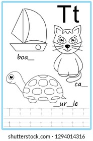 worksheet. Learning letters. Coloring book. 