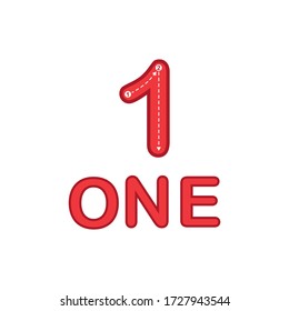 Worksheet for learning numbers. Number 1.