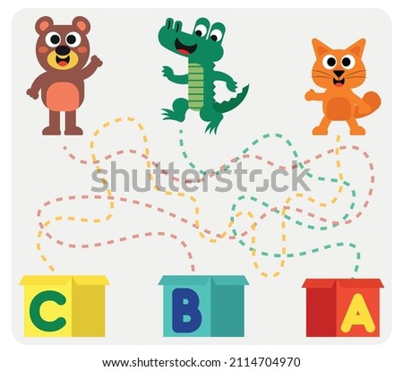Worksheet with a letter theme. Children's worksheets. Event page. Game puzzle for kids