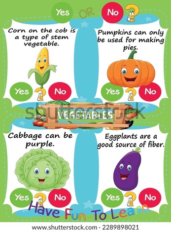 Worksheet for Logic Kids Task and Answer Questions: Vegetables Healthy Food It's a yes-or-no game. Learn about kids' education activities. Children learn and play brain games.