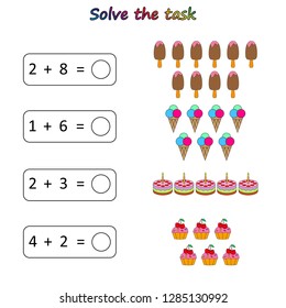 Worksheet. Mathematical puzzle game. 