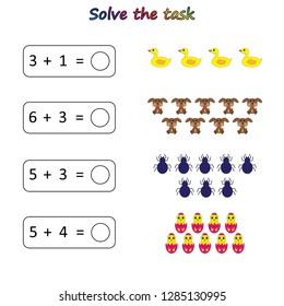Worksheet. Mathematical puzzle game. 