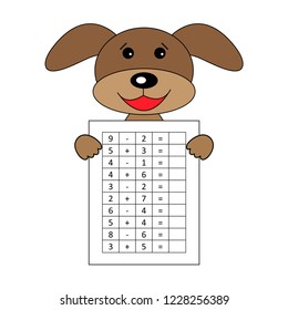 Worksheet. Mathematical puzzle game. Learning mathematics, tasks for addition  for preschool  children. worksheet for preschool kids - vector
