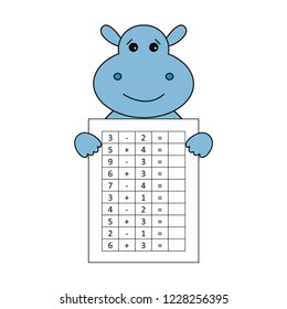 Worksheet. Mathematical puzzle game. Learning mathematics, tasks for addition  for preschool  children. worksheet for preschool kids - vector
