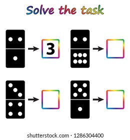 Worksheet. Mathematical puzzle game. Learning mathematics.