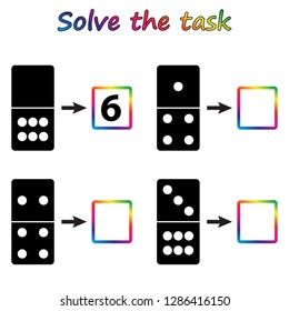 Worksheet. Mathematical puzzle game. Learning mathematics.