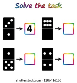 Worksheet. Mathematical puzzle game. Learning mathematics.