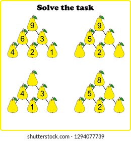 Worksheet. Mathematical puzzle game. Learning mathematics