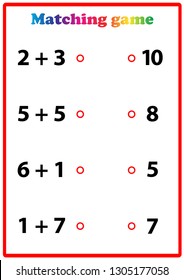 Worksheet. Mathematical puzzle game. Learning mathematics, 