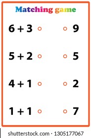 Worksheet. Mathematical puzzle game. Learning mathematics, 