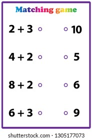 Worksheet. Mathematical puzzle game. Learning mathematics, 