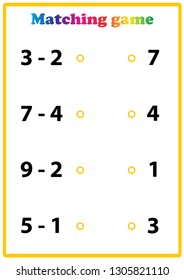 Worksheet. Mathematical puzzle game. Learning mathematics, tasks for addition  for preschool  children. worksheet for preschool kids - vector
