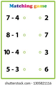 Worksheet. Mathematical puzzle game. Learning mathematics, tasks for addition  for preschool  children. worksheet for preschool kids - vector
