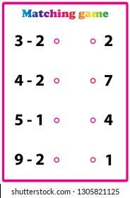 Worksheet. Mathematical puzzle game. Learning mathematics, tasks for addition  for preschool  children. worksheet for preschool kids - vector
