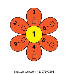 Worksheet. Mathematical puzzle game. Learning mathematics, tasks for addition  for preschool  children. worksheet for preschool kids - vector
