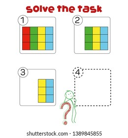 Worksheet. Mathematical puzzle game. Learning mathematics, tasks for addition for preschool children. worksheet for preschool kids - vector - Vektör - Vektör - Vektör