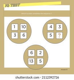 Worksheet. Mathematical puzzle game. Learning mathematics, tasks for addition for preschool children. worksheet for preschool kids - vector - IQ TEST