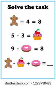 Worksheet. Mathematical puzzle game. vector