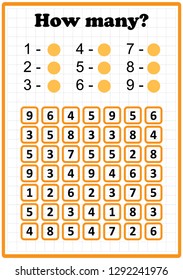 worksheet . Mathematics task. How many numbers 