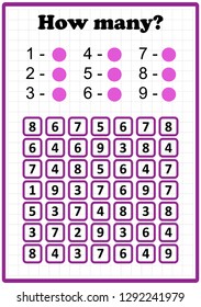 worksheet . Mathematics task. How many numbers 