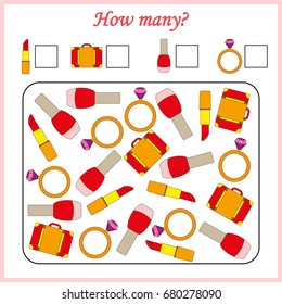 worksheet . Mathematics task. How many objects. Learning mathematics, numbers. Tasks for addition (counting) for preschool kids, children. worksheet for preschool kids