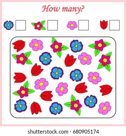 worksheet . Mathematics task. How many objects. Learning mathematics, numbers. Tasks for addition (counting) for preschool kids, children. worksheet for preschool kids