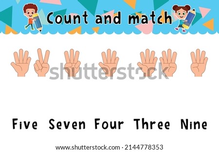 Worksheet  on numbers for children.  Counting worksheet. Odd and even numbers.  Educational children's game.