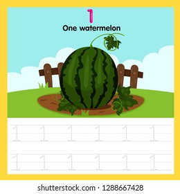worksheet of one watermelon