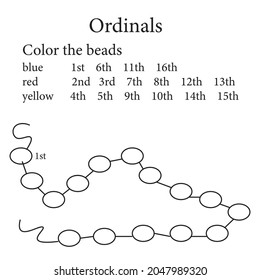 worksheet ordinal numbers vector preschool math stock vector royalty free 2047989320 shutterstock