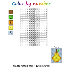 Worksheet. painting page, color by numbers. Game for preschool kids.