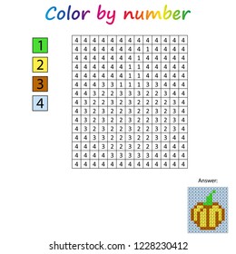Worksheet. painting page, color by numbers. Game for preschool kids.