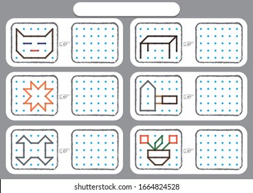 worksheet for preschool kids, Dot to dot copy practice, copy the shapes, Visual perception activities, fine motor skills