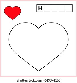 Worksheet for preschool kids. educational game for children - vector. Coloring page and write the word in grid cells. 