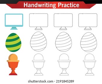 worksheet for preschool kids Handwriting practice sheet. Educational children game, printable worksheet for kids. Writing training printable worksheet. Halloween theme activity Handwriting practice 