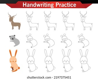 worksheet for preschool kids Handwriting practice sheet. Educational children game, printable worksheet for kids. Writing training printable worksheet. Halloween theme activity Handwriting practice 
