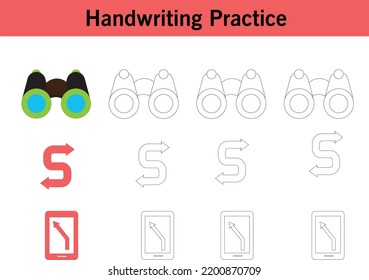 worksheet for preschool kids Handwriting practice sheet. Educational children game, printable worksheet for kids. Writing training printable worksheet. Halloween theme activity Handwriting practice 
