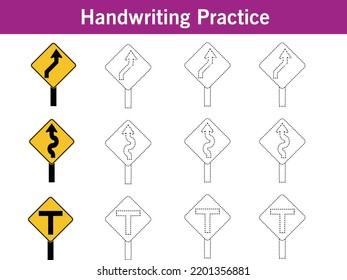 worksheet for preschool kids Handwriting practice sheet. Educational children game, printable worksheet for kids. Writing training printable worksheet. Halloween theme activity Handwriting practice 