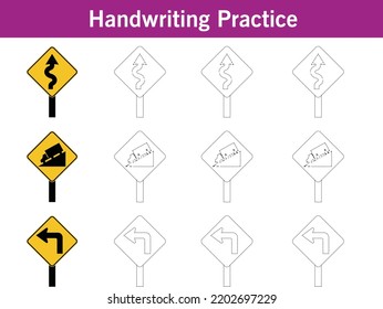 worksheet for preschool kids Handwriting practice sheet. Educational children game, printable worksheet for kids. Writing training printable worksheet. Halloween theme activity Handwriting practice 
